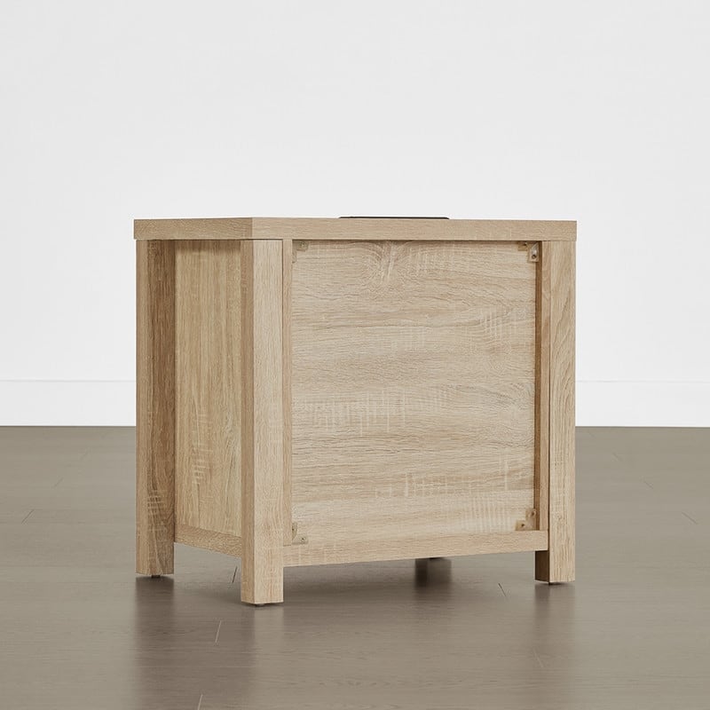 Spruce & Spring Scout Farmhouse Solid Wood Nightstand with 2 Drawers and Type-C, USB & 2 Power Outlets