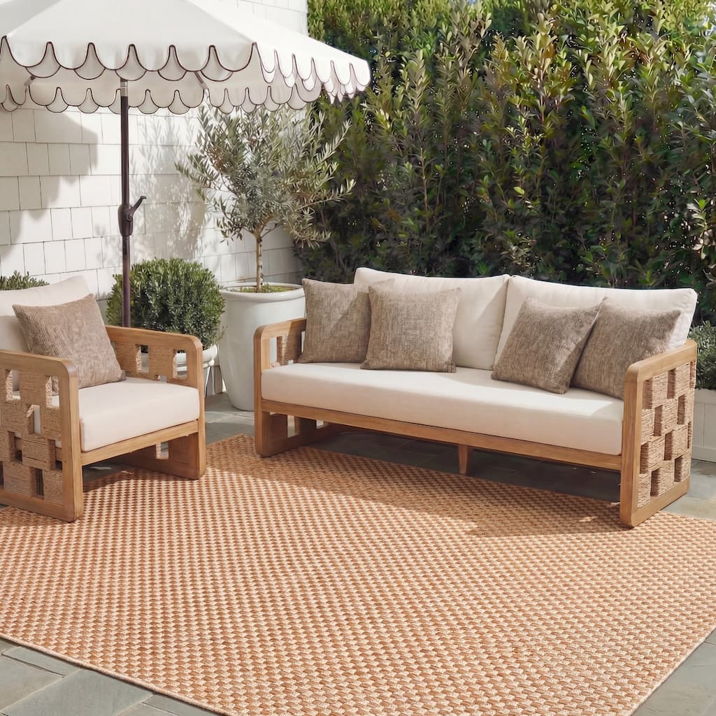 SAFAVIEH Courtyard Begajeta Indoor/Outdoor Waterproof Patio Backyard Rug.