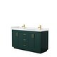 preview thumbnail 115 of 114, Miranda Double Vanity Set, Cultured Marble Top, No Mirror 60-Inch Double - Green, Gold Trim, White Cultured Marble Top