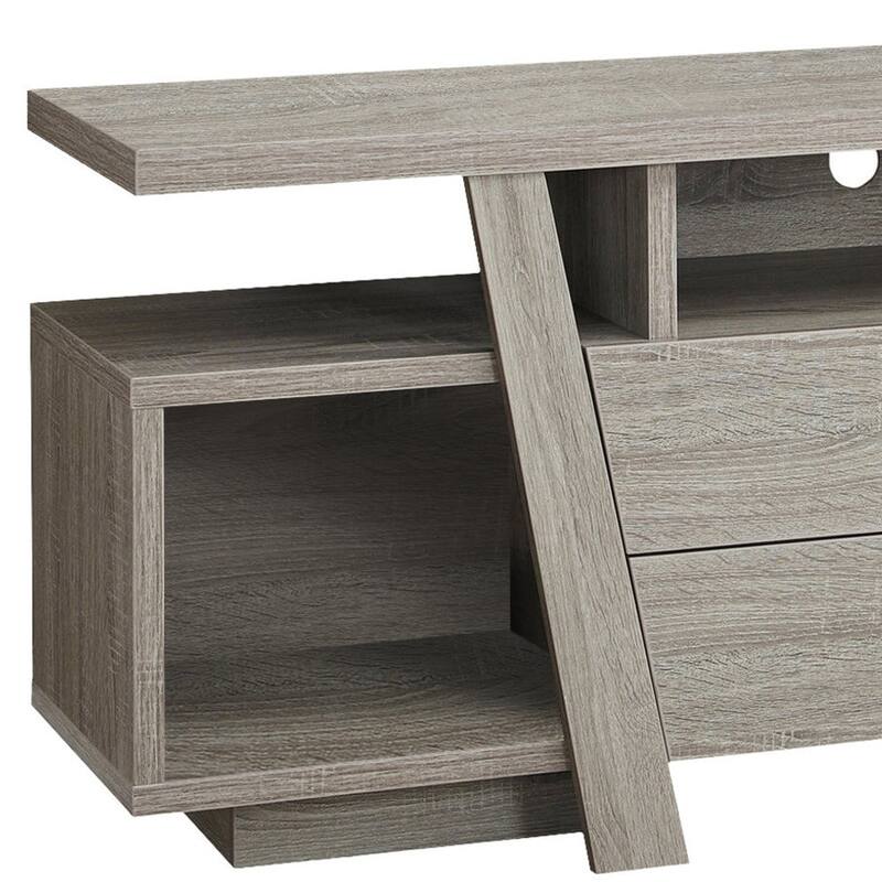 HomeRoots 60" Deep Taupe Open Shelving TV Stand - n/a