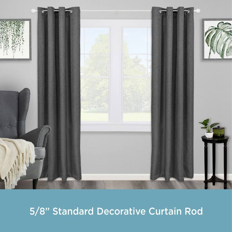 Kenney® Newbury 5/8" Standard Decorative Window Curtain Rod, 28-48", Brushed Brass