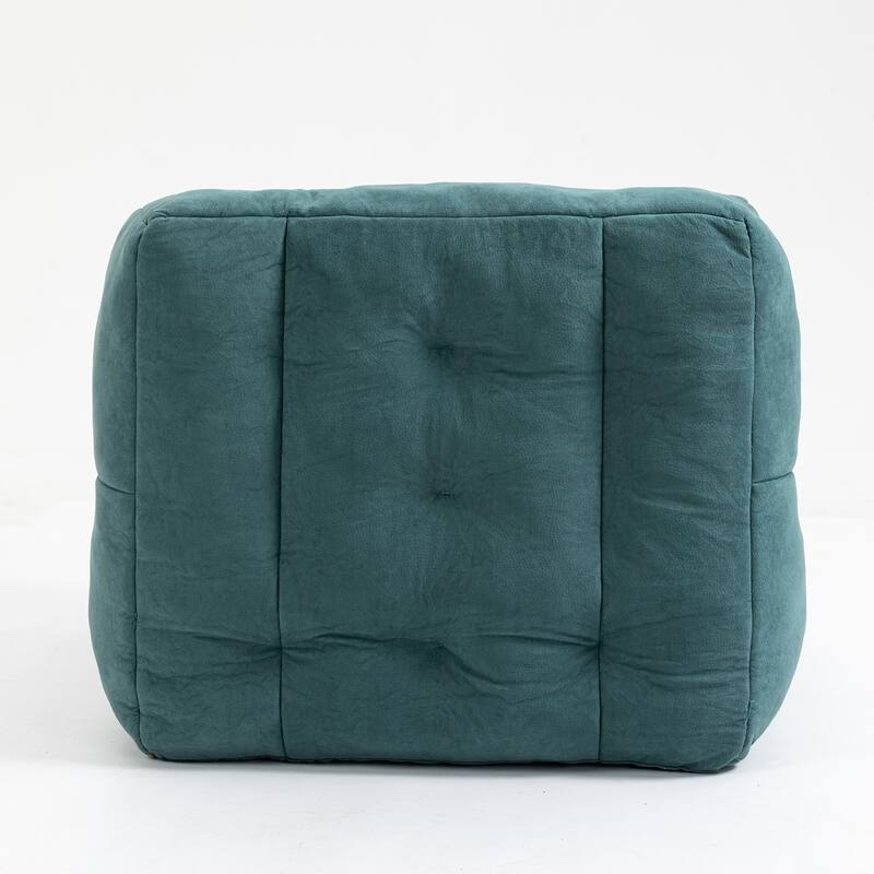 Fluffy Bean Bag Chair with Memory Foam and Ottoman, Super Soft Velvet Bean Bag for Adults & Kids, Comfortable Lazy Sofa