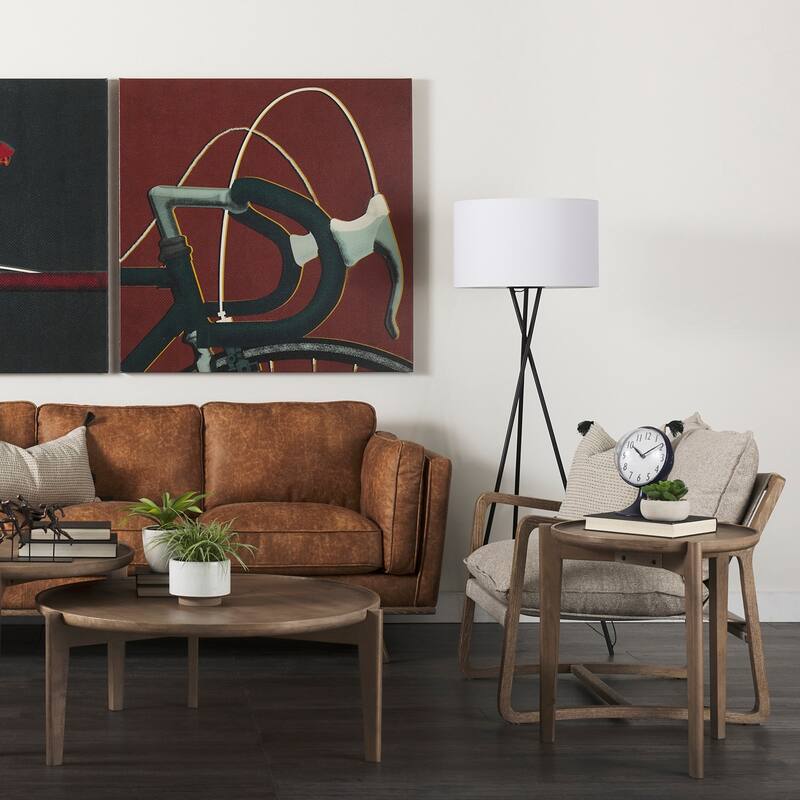 Brayden Light Brown Wood w/ Beige Fabric Seat Accent Chair