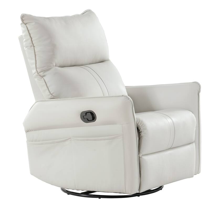Rocking Swivel Recliner Chair with 360° Rotation and Side Pocket