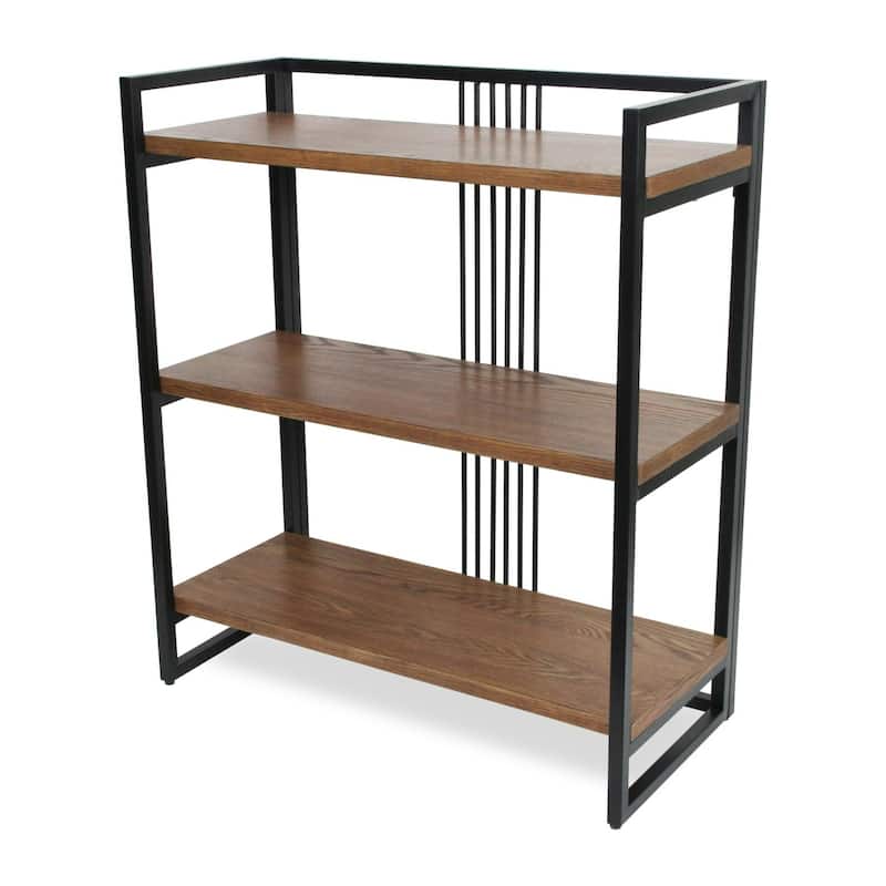 3-Tier Handmade Display Shelf - 34.5" - Brown and Black