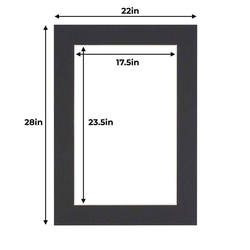 18x24 Mat for 22x28 Frame - Precut Mat Board Acid-Free Black 18x24 Photo Matte Made to Fit a 22x28 Picture Frame