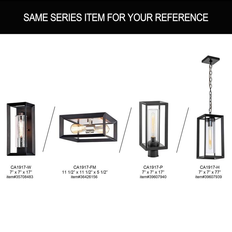 1-Light Dark Bronze Finish Outdoor Wall Light with Clear Seeded Glass - Dark Bronze