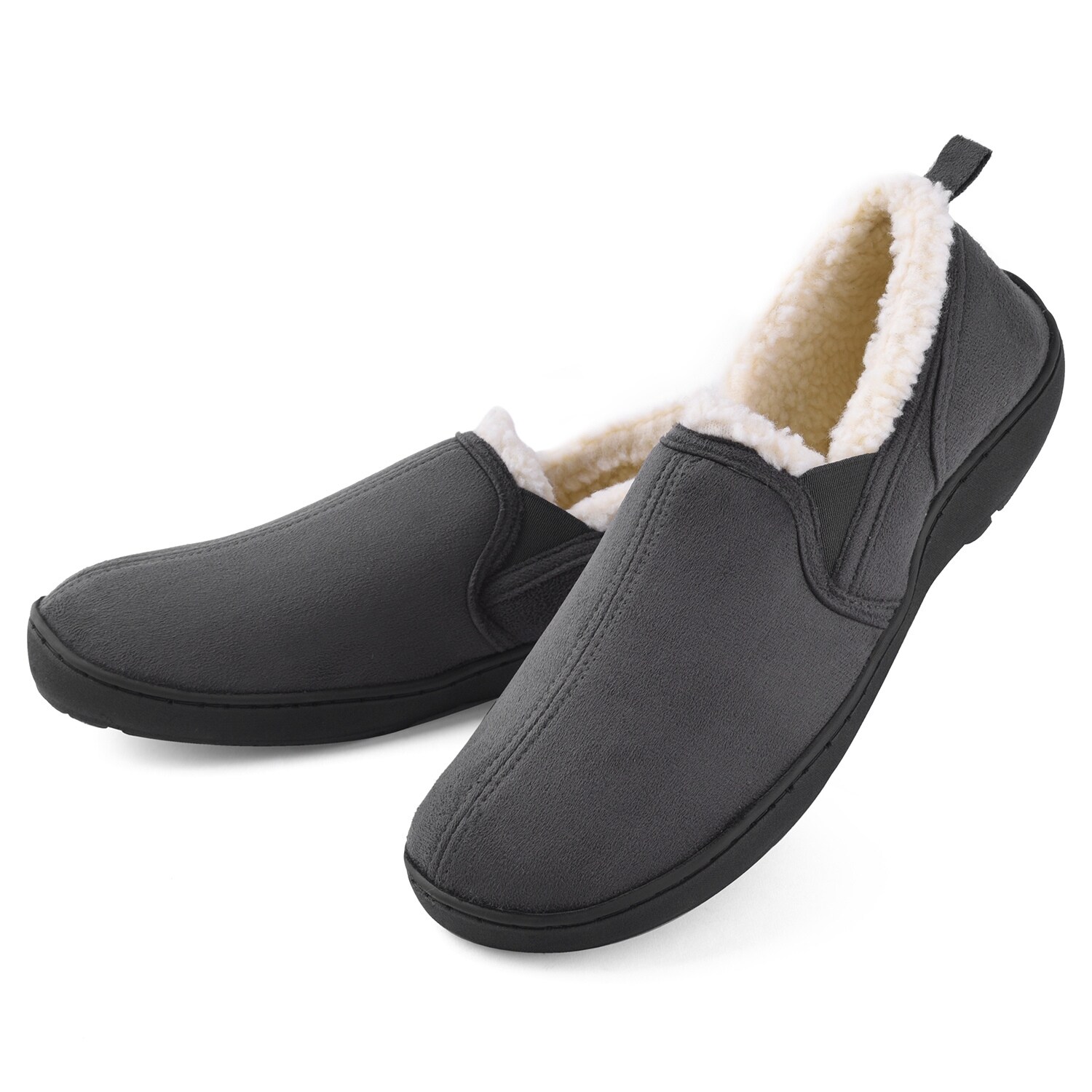 Shop Men S Warm Suede Moccasin House Slippers Indoor Outdoor