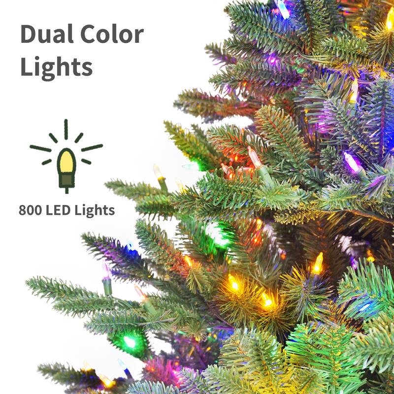 Puleo International 6.5' Pre-Lit Artificial Noble Fir Tree with 800 Dual-Color LED Lights