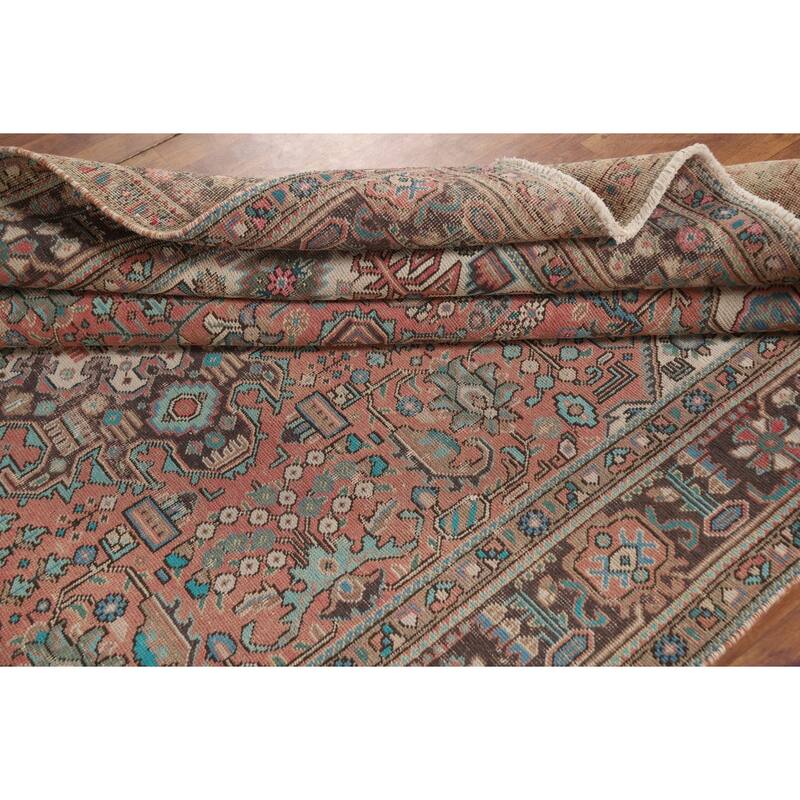 Pink Tabriz Persian Area Rug Hand-Knotted Wool Carpet - 6'8" x 9'9"