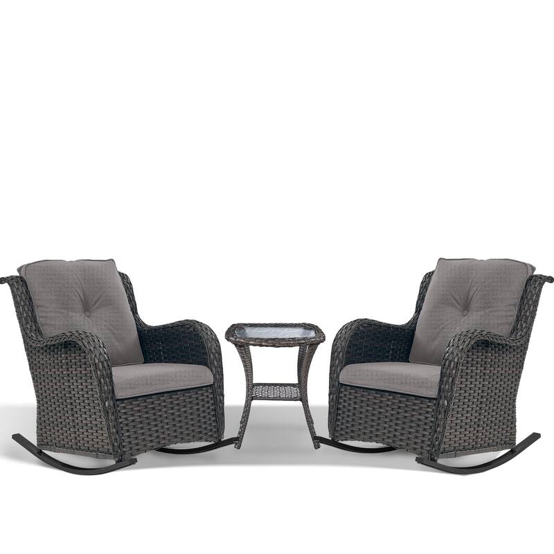 Pocassy Outdoor Rocking Chair Rocker Chairs Set