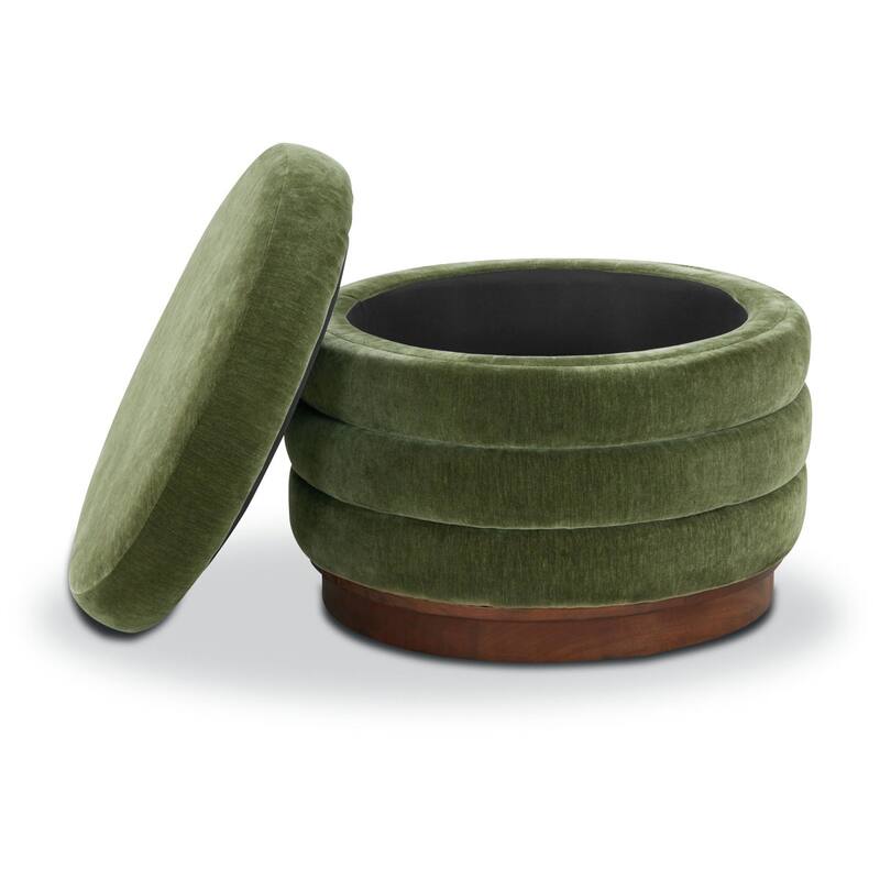 Poly & Bark Paros Velvet Storage Ottoman