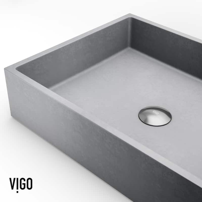 Vigo VG04069 Coca Gothic 19" L x 15" W x 5" H Rectangular Concrete
