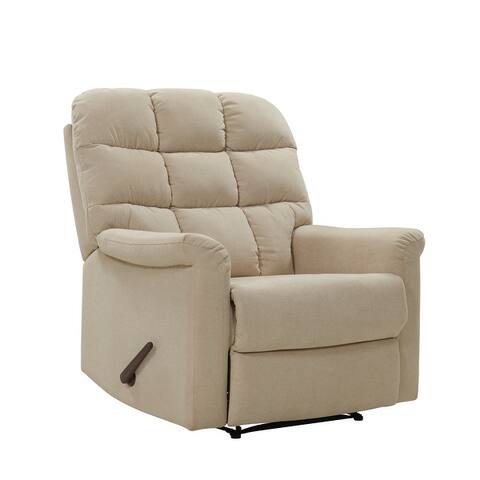 Copper Grove Deinze Blue/Grey/Tan Velvet Tufted Back Extra Large Wall Hugger Reclining Chair