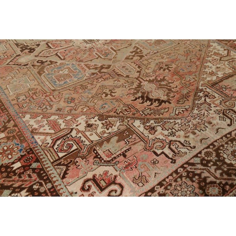 Tribal Heriz Persian Vintage Area Rug Hand-Knotted Wool Carpet - 8'0"x 11'4"