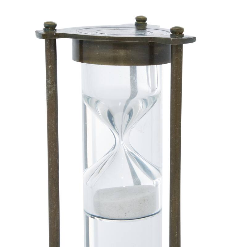 Brown or Silver Aluminum Metal Hourglass Timer with Water Tube