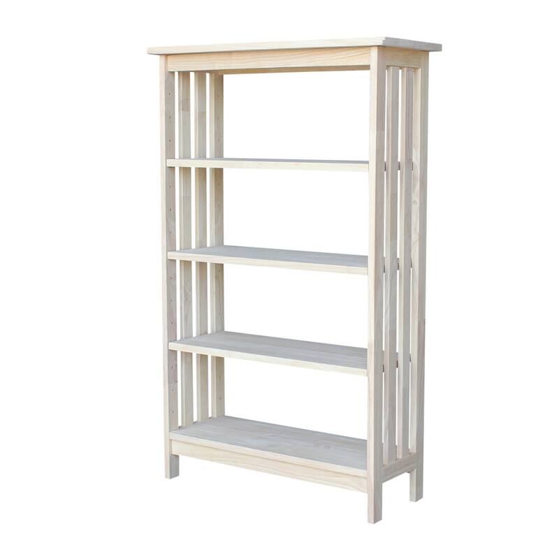 Unfinished Hardwood 3-shelf Mission Style Unit - 48"H