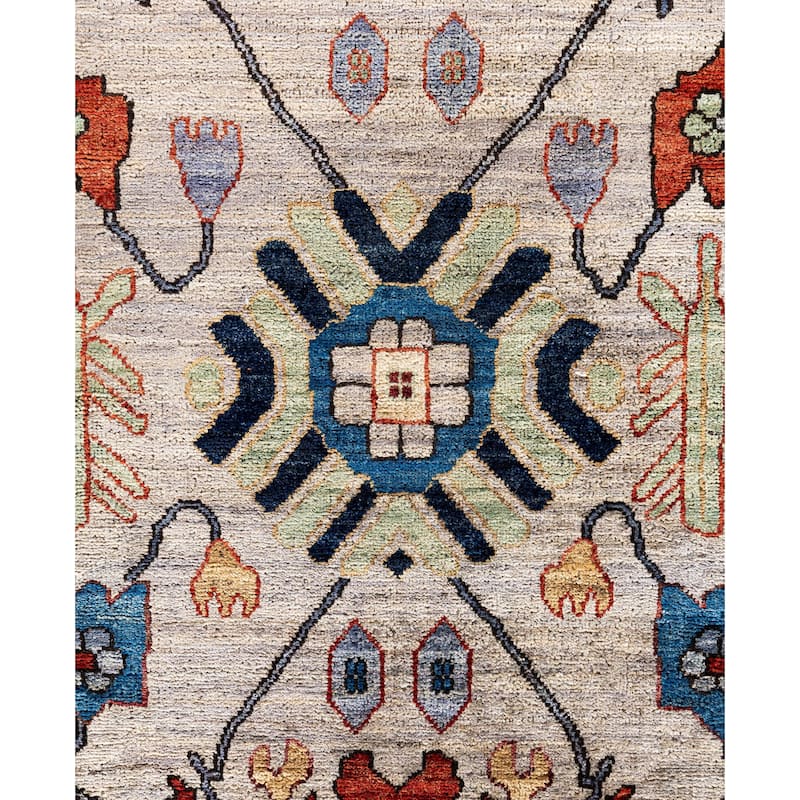 Serapi One-of-a-Kind Hand-Knotted Area Rug - Gray - 9' 0" x 11' 10"