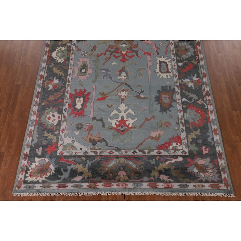 Transitional Oushak Oriental Area Rug Handmade Wool Carpet - 7'11"x 9'11"