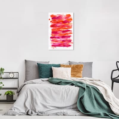 Wynwood Studio Abstract Red Daisy Petals Orange and Modern & Contemporary Wall Art Canvas Print
