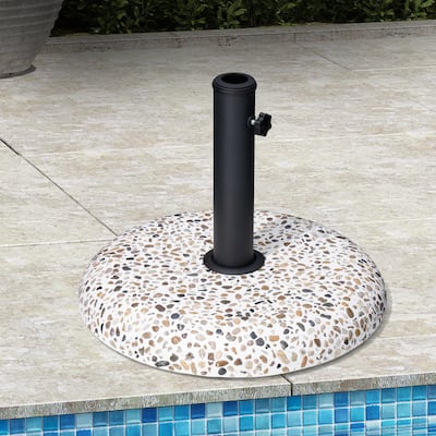 Outdoor Patio Umbrella Stand Concrete-cobble Finish