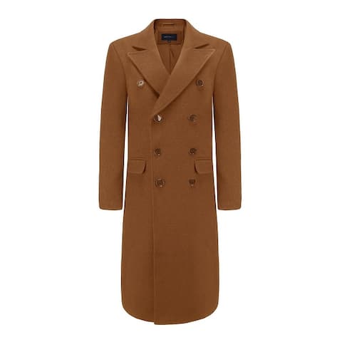 Braveman Men's Knee Length Single or Double breasted Long Jacket Overcoat Top Coat