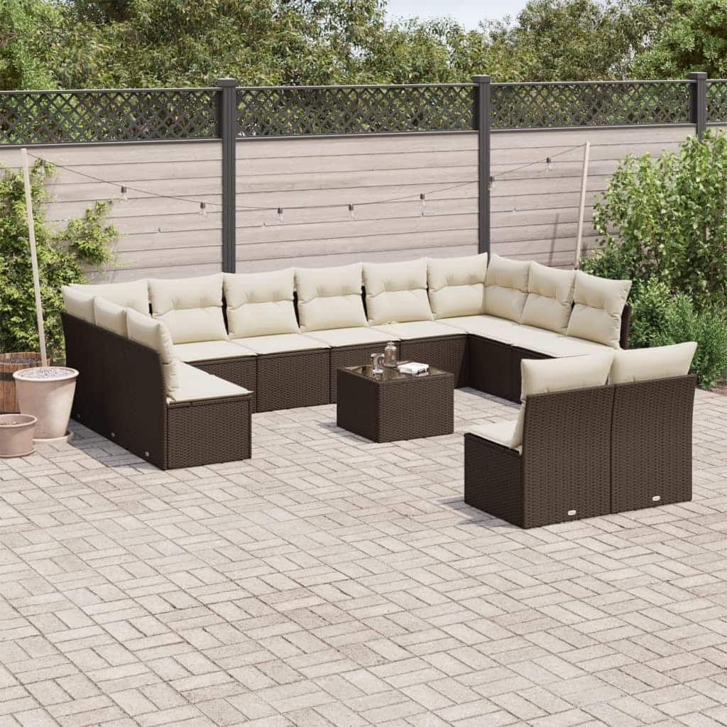vidaXL Garden Sofa Set Brown - 21.7 x 21.7 x 14.6