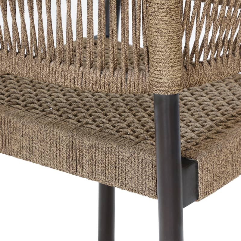 Doris Indoor Outdoor Dining Chair in Eucalytpus Wood with Rope - Set of 2