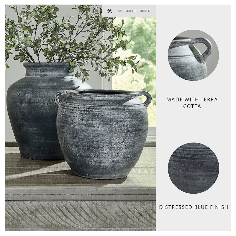 Signature Design by Ashley Meadie Distressed Blue Vase