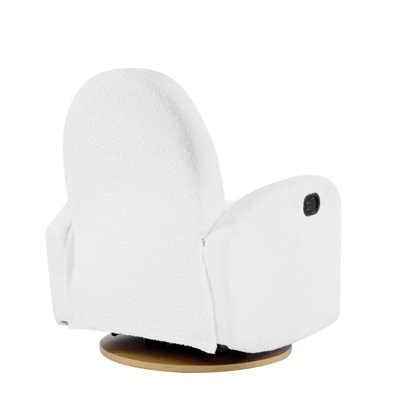 Contemporary Design 360 Swivel Boucle Glider Recliner Chair