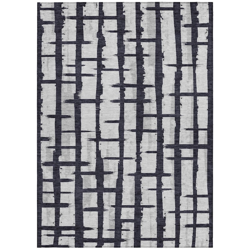 HomeRoots Striped Transitional Rectangle Outdoor Rug
