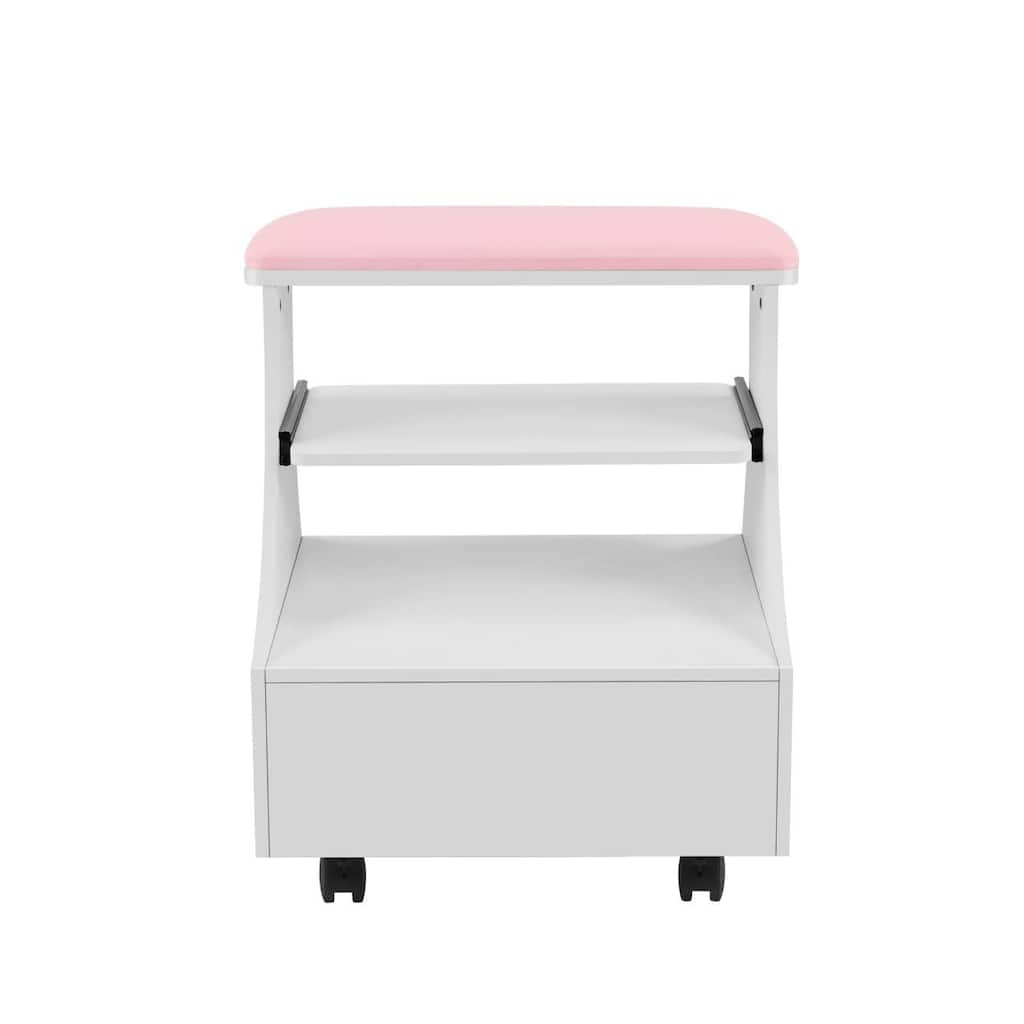 Pedicure Cart Foot Bath Trolley for Foot Bath Salon Spa White - Antique White - N/A