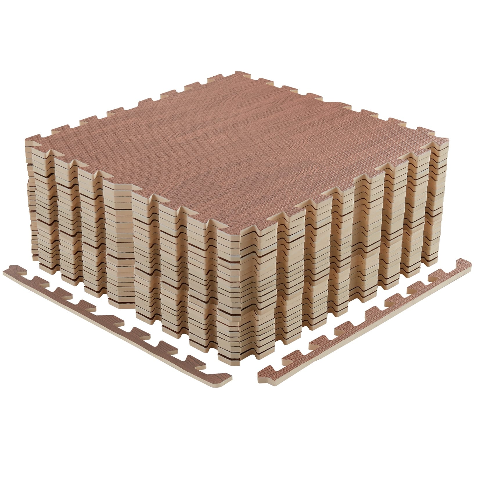 12 Tiles Interlocking Foam Floor Mats Wood Grain On Sale Bed Bath