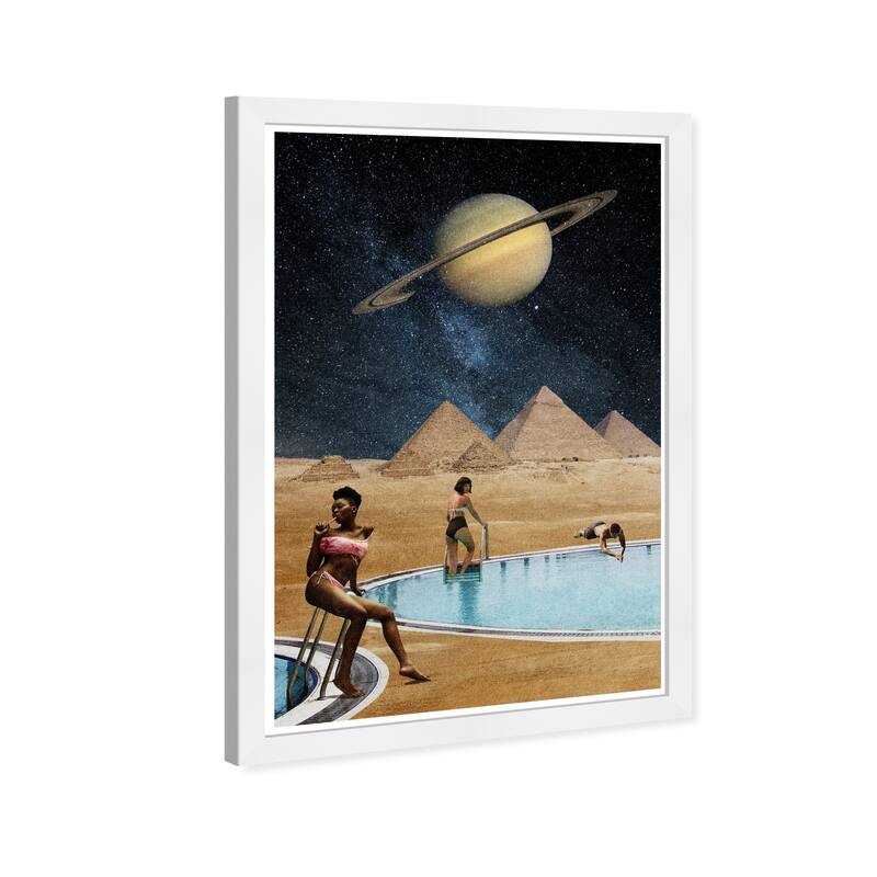 Wynwood Studio Prints Astronomy and Space Going For A Dip Brown and Beige Bohemian & Eclectic Wall Art Canvas Print
