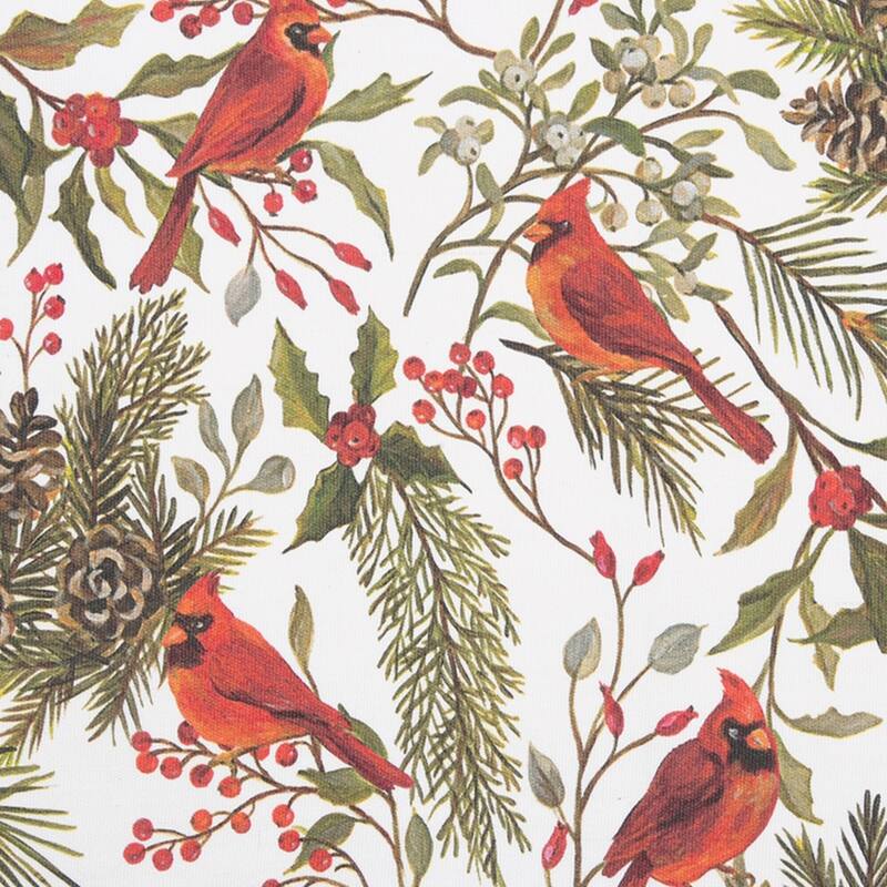 Christmas Cardinal Greenery Placemat Set of 6 - 13" x 19"