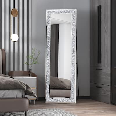 KOHROS Crystal Decorative Wall Mirror Full Length Floor Mirror - 64.8"x21.6"