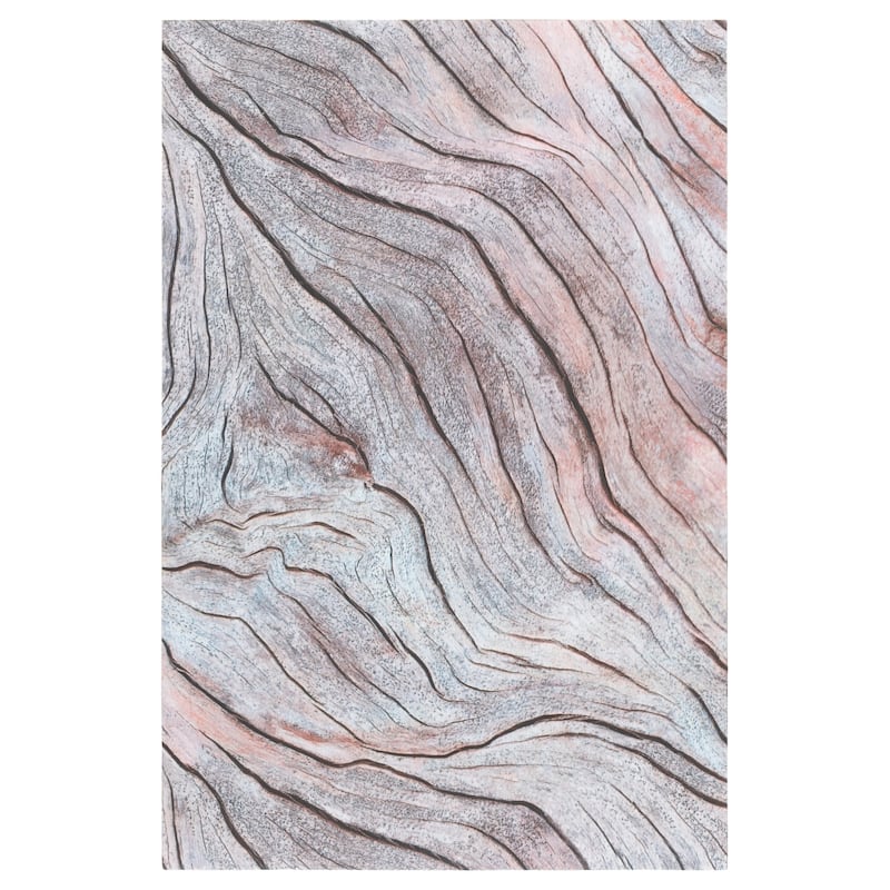 SAFAVIEH Vinyl Floor Myrtille Durable Floor Mat Rug - 1'8" x 2'6" - Grey/Rust