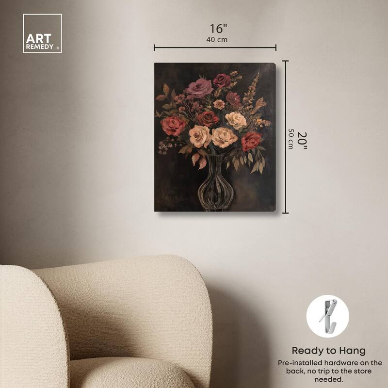 Smoldering Bouquet Canvas by Art Remedy, Gallery Wrapped
