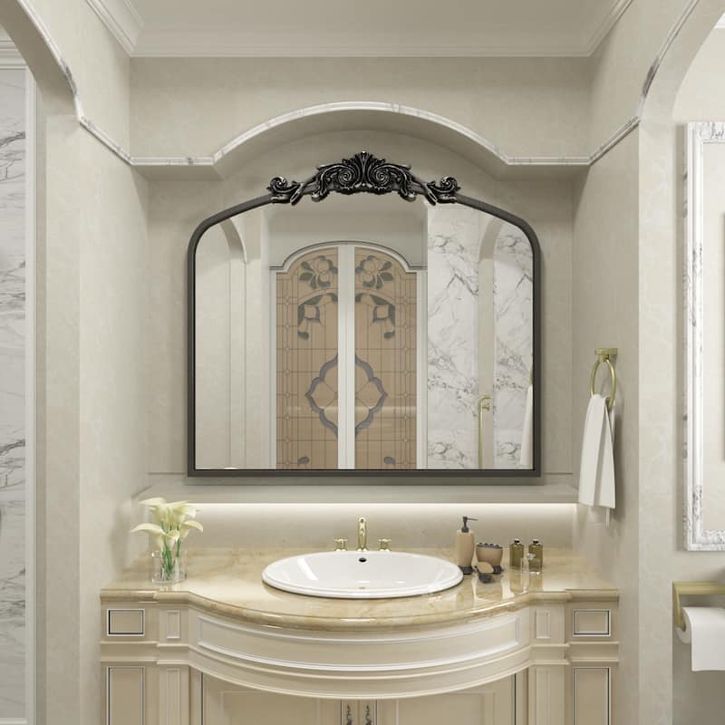 Arched Vintage Mirror Traditional Baroque Style Wall Mirror