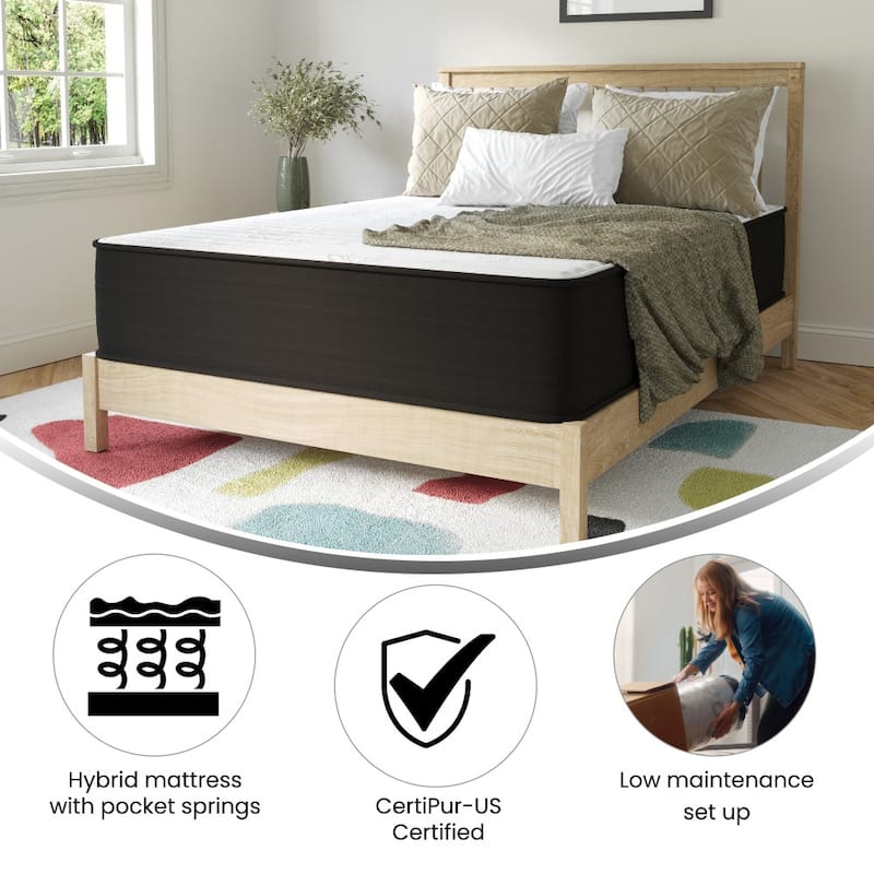 Premium Foam and Pocket Spring Hybrid Mattress in a Box