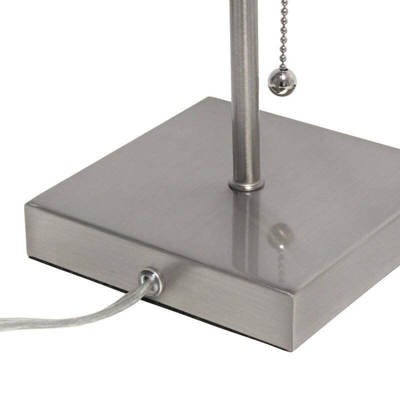 Simple Designs Petite Stick Lamp with USB Charging Port and Fabric Shade 2 Pack Set - 5 x 5 x 14.25 (L x W x H)