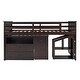 preview thumbnail 11 of 18, Espresso Twin Pine Loft Bed with Storage Steps and Movable Desk