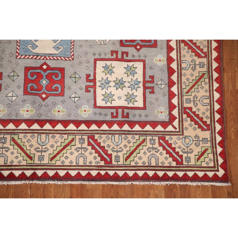 Kazak Oriental Area Rug Handmade Wool Carpet - 6'8" x 10'2"