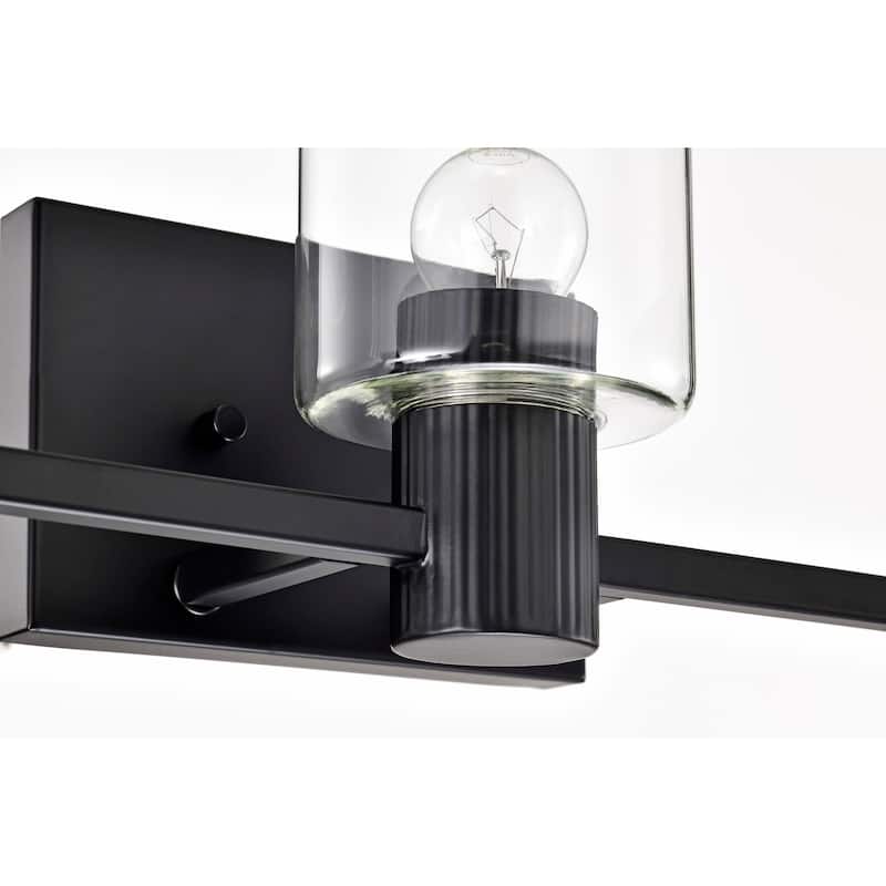Clarksville 3 Light Vanity Matte Black with Clear Glass