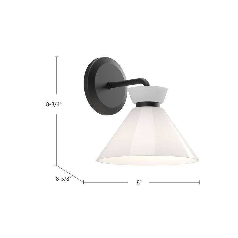 Alora Lighting WV470108GO Halston 9" Tall Bathroom Sconce with Glossy