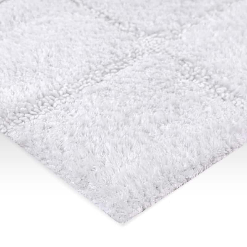 Superior Cotton Checkered 2-piece Non-skid Bath Rug Set