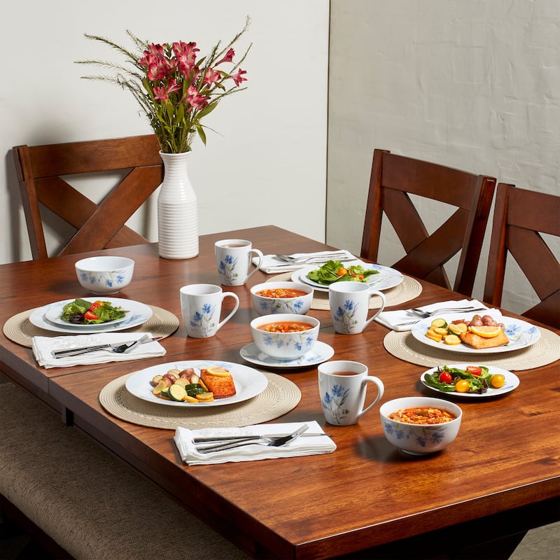 STP Goods 16 Pc Cornflowers Ceramic Dinnerware Set