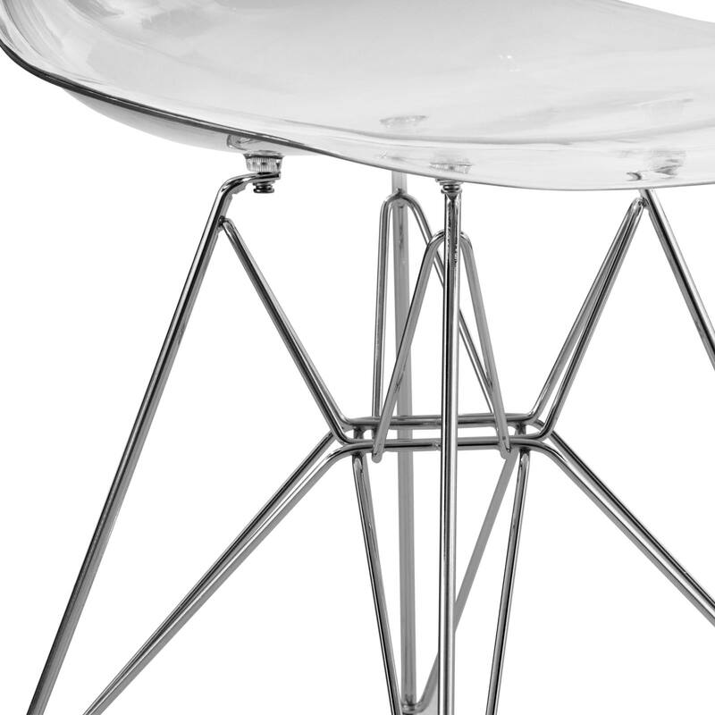 LeisureMod Cresco Molded 2-Tone Eiffel Side Chair - White Blue - 17"L x 18.4"W x 32"H