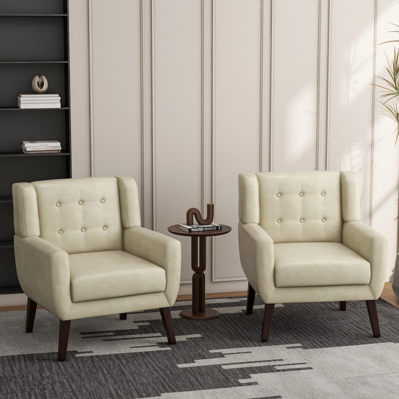 Cotton/ Linen Look Fabric Modern Accent Chair Armchair