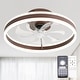 preview thumbnail 1 of 12, 20"/24"/72" Oaks Aura Cotti Low Profile Dimmable Smart Ceiling Fan with Lights 6-Speed Flush Mount Modern Remote Flush Mount - 20inch-Coffee